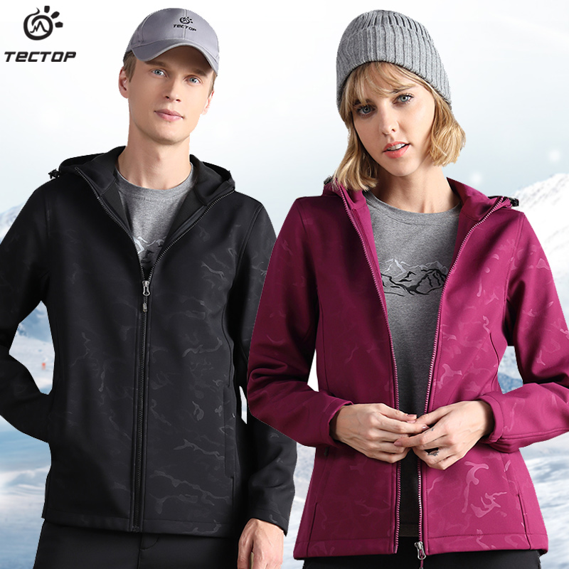 TECTOP Tantuo autumn and winter outdoor warm breathable soft shell clothing for men and women anti-splashing water and wind couple elastic jacket