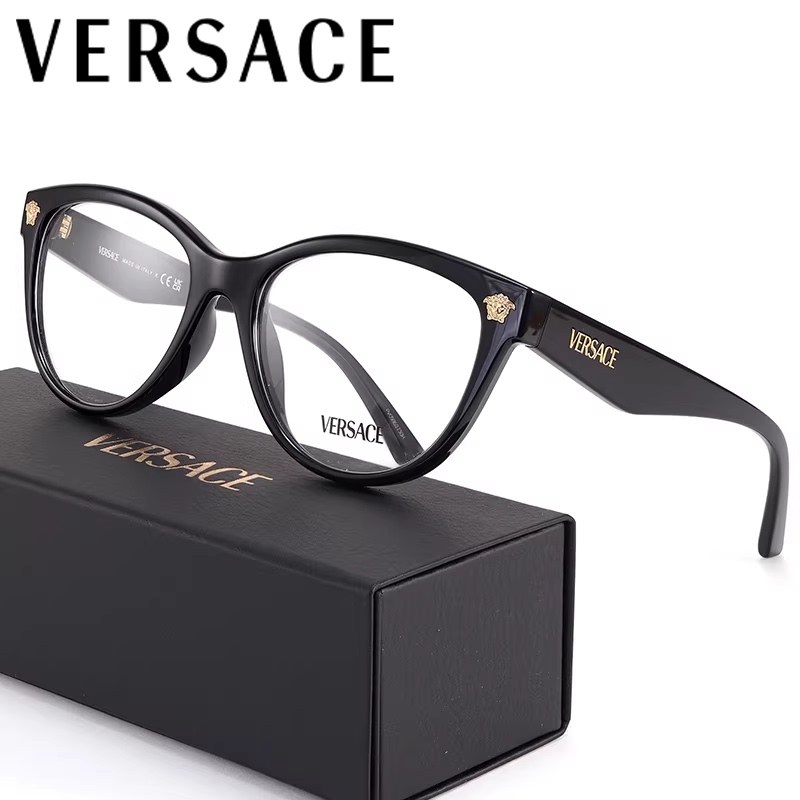 Versace/Versace Cat Eye Frame Eyeglasses for Women Black Acetate High-End Optical Frame Genuine 0Ve3365U Versace/Versace Cat Eye Frame Eyeglasses for Women Black Acetate High-End Optical Frame Genuine 0Ve3365U