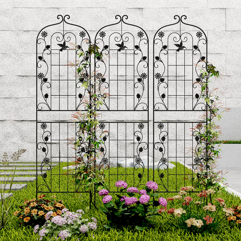 Outdoor Climbing Trellis for Roses, Green Plants, and Climbing Plants; Simple Iron Art Support Flower Stand for Gardening and Planting