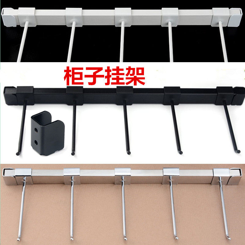 Stainless steel crossbar hook display rack Mall wooden cabinet Socks mobile phone accessories Beam hook thick jewelry shelf