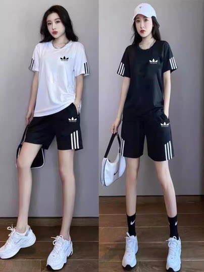 Brand Women's Sportswear Casual Fashion Couple Set Men's Summer Breathable Running Shorts Quick-Drying Two-Piece Set