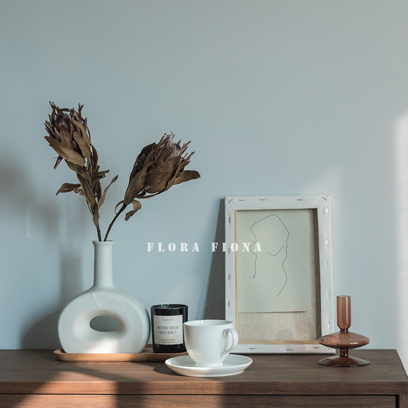 Nordic retro natural dry flower dining room decoration flower arrangement with literary gray tone decoration home decoration princess flower