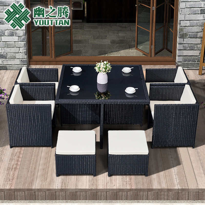 Outdoor Table and Chair Set, Rattan Chair Combination, Outdoor Balcony, Villa Courtyard, Leisure Sofa, Terrace Garden, Waterproof and Sun-Resistant Rattan Weaving