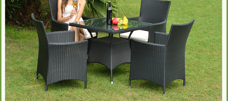 幽 之 腾 đồ gỗ ngoài trời wicker ghế năm mảnh kết hợp giả mây trong nhà và ngoài trời ban công sân mây bàn ghế bộ bàn ghế ban công