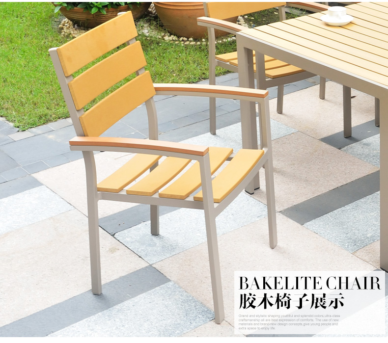 Youzhi nhựa ngoài trời bàn gỗ và ghế vườn ngoài trời ban công ngoài trời patio đồ nội thất giải trí kết hợp nhôm đồ nội thất gỗ bàn ghế xếp ngoài trời