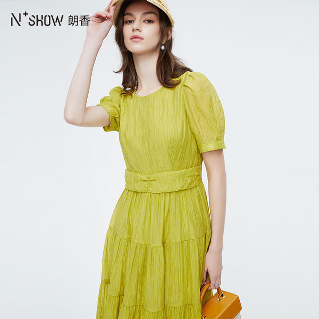NOWSHOW Langxiang summer new French retro gentle tea break long skirt dress 232017