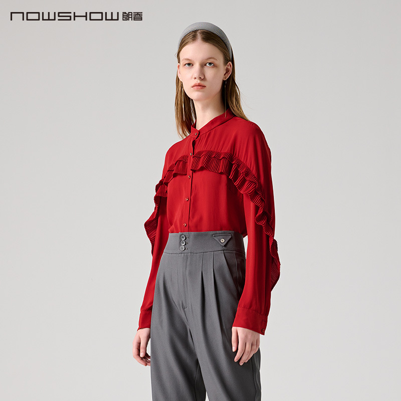Nowshow New Autumn Product Langxiang Red Shirt 213062