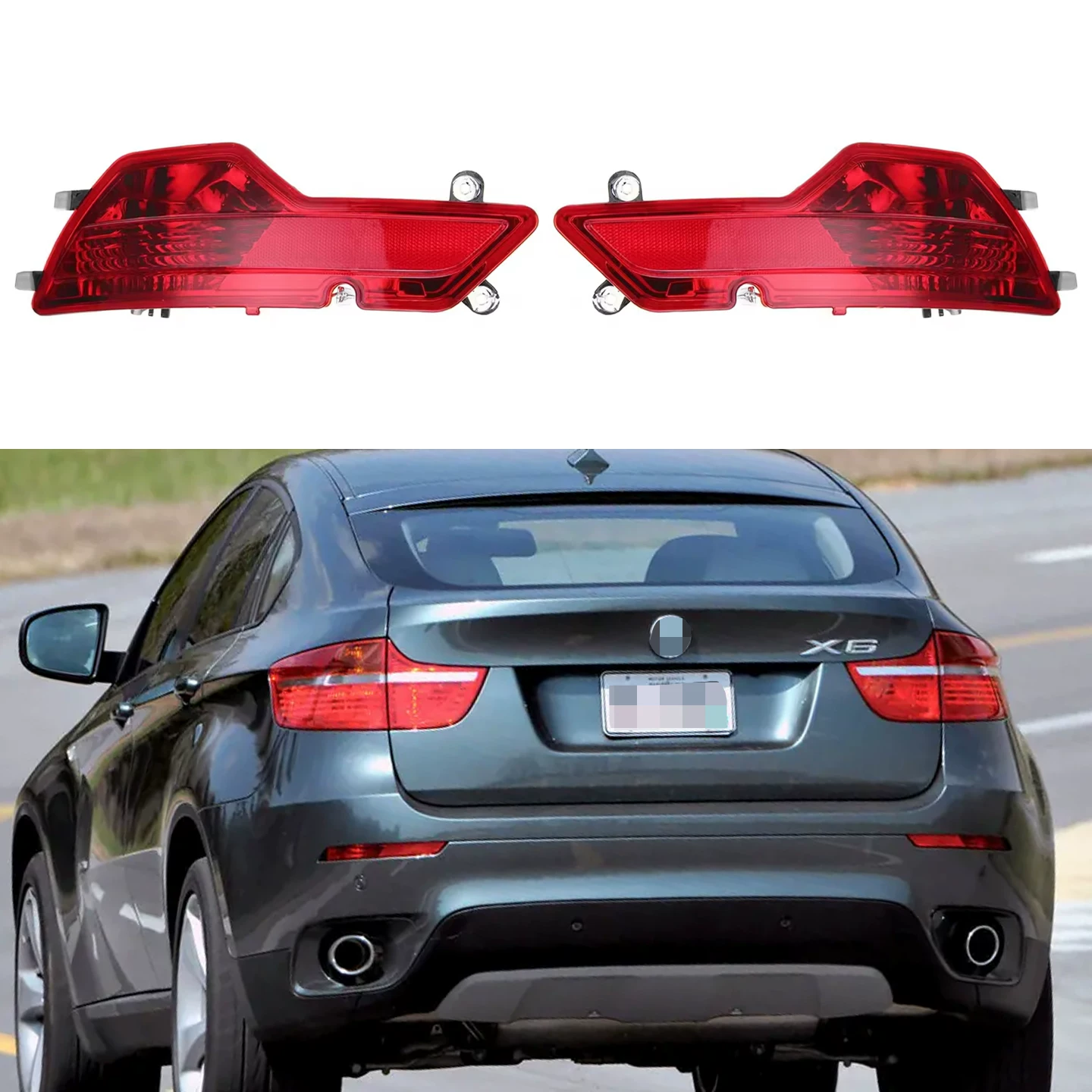 Подходящий для заднего бампера BMW X6 E71 E72 свет отражательная полоса бокового света задний противотуманный свет анти-ударение
