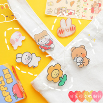 ins tide cute Japanese cartoon bunny badge maiden corsage small pin brooch pendant decorative accessories