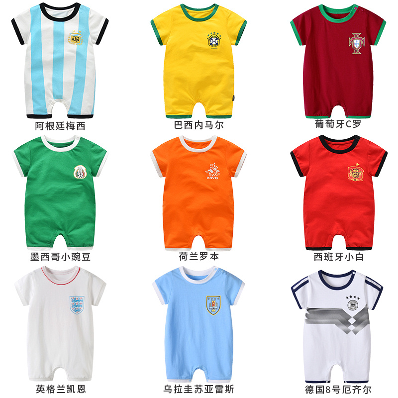 Argentina jersey bé phù hợp với bóng đá mùa hè 2018 World Cup nam bé áo bông bóng phù hợp với phù hợp với onesies bộ body mùa hè cho bé gái