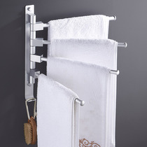 Punch-free toilet towel rack bathroom rotatable space aluminum multi-bar towel bar toilet storage rack