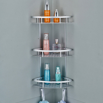 Space aluminum corner shelf three-story bathroom net basket toilet basket three-layer aluminum shelf