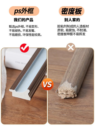 Square Framed Border European-Style Brown Wall-Mounted Picture Frame 14 Inches 35 cm 30cm50 Outer Frame Decorative Picture Frame 38