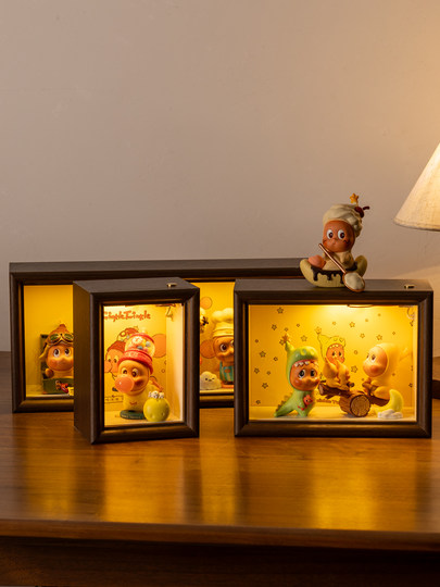 Suitable for Bubble Mart star blind box storage box hand-made three-dimensional photo frame display rack glass pull-out dust-proof frame