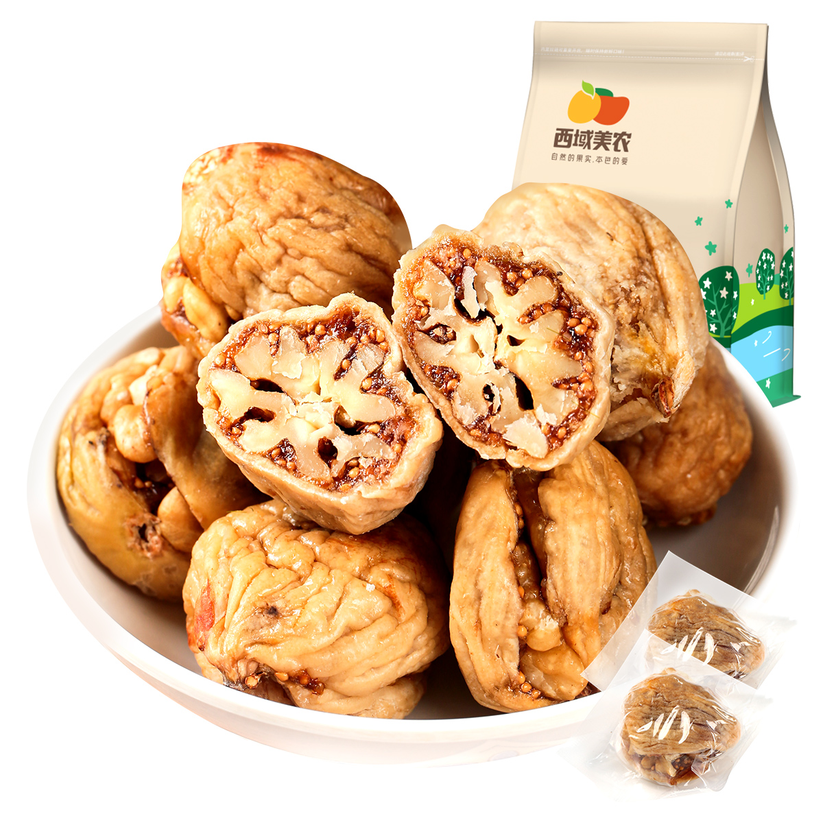 Xiyu Meinong fig stuffed with walnut kernels 250g*2 bags Xinjiang specialty snacks dried fruits dried figs candied fruits