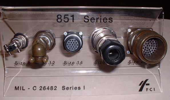 MIL-C 26482 Series 1 Souriau 851 Military Label Connector 851-06RC10-6P50