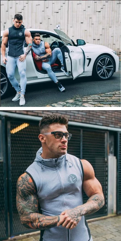 Mùa xuân và mùa hè cơ bắp anh em thể thao vest nam vest bông tập thể dục đào tạo áo hoodie nam trùm đầu áo len không tay - Áo vest cotton áo vest dạ nam