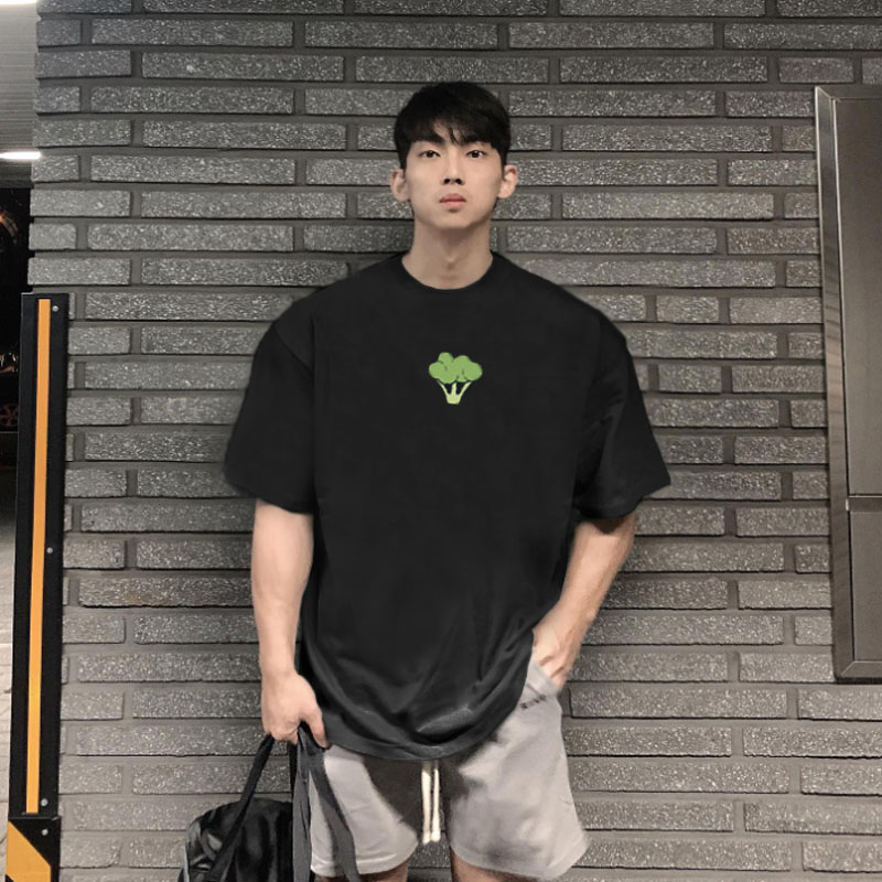 Muscle male brother summer Korean version of men's sports t-shirt men's short-sleeved loose fitness training undershirt men's T-shirt tide