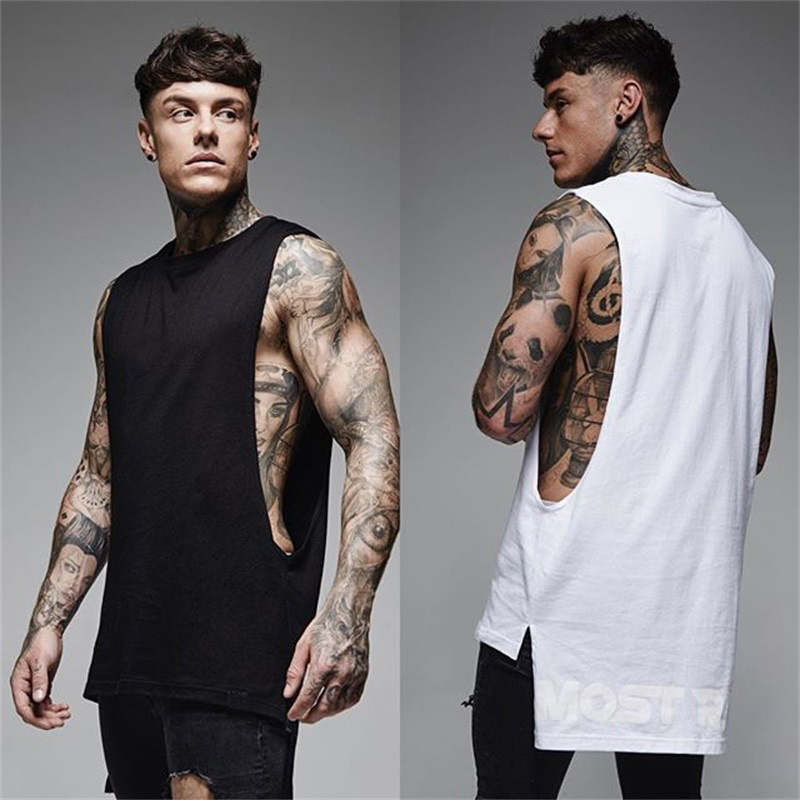 European and American trend summer thin fitness vest men's waistcoat sleeveless training top Loose men's sports undershirt pure cotton