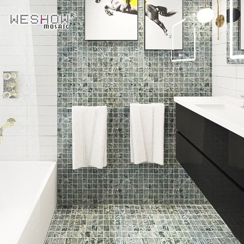 Серый Дарма Мозаичная плитка натуральный камень Баванг Цветок Холл Туалет Фон Антиоплалл Плитка пола