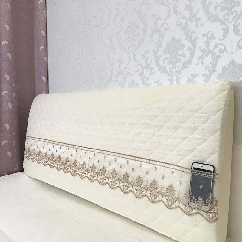 2018 new anti-layer cover lace bed head cover Korean version back cover wood all-inclusive elastic bed head cover bed head protection