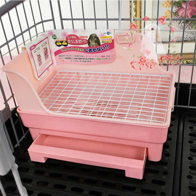 Japan Marukan Maka Square Double Drawer Toilet Rabbit Dragon Cat Guinea Pigs High-end Pee Basin Pet Supplies