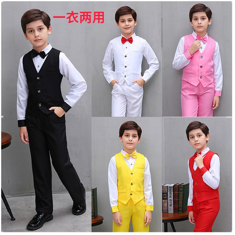 Flower boy dress boy small suit of nails suit children baby bag pants performing wedding piano performance suit