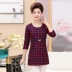 Áo thun trung thu xuân hè dài tay cho mẹ thời trang cổ tròn áo kiểu nữ tuổi 50 Phụ nữ cao cấp