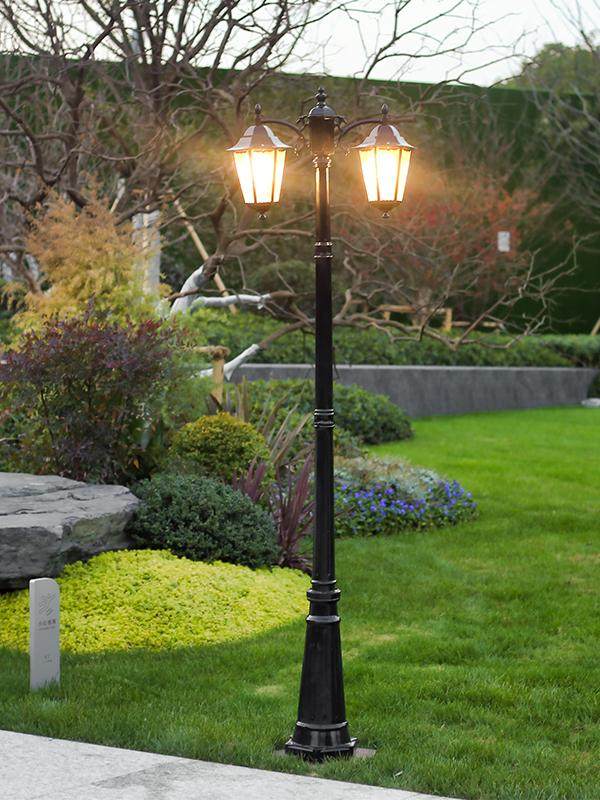Community Street Lights, Household Outdoor Waterproof Landscape Lights, Garden Villa Double-Headed Led Road Lights, European-Style Courtyard Lights 3m