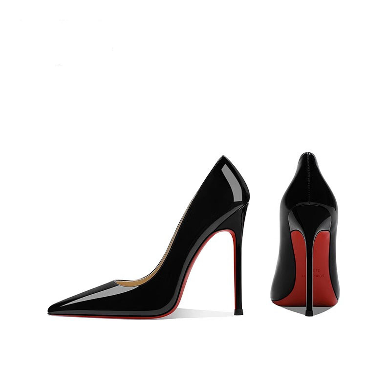 Black High-Heeled Shoes for Women, Stiletto Heel, Pointed Toe, Patent Leather, Versatile, Sexy, Professional, Shallow Mouth, 2026 Spring/Summer New Style, Red Sole Pumps Black High-Heeled Shoes for Women, Stiletto Heel, Pointed Toe, Patent Leather, Versatile, Sexy, Professional, Shallow Mouth, 2026 Spring/Summer New Style, Red Sole Pumps