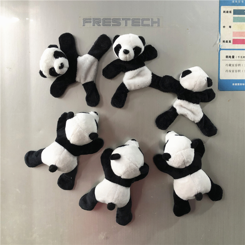 Creative Panda Plush Fridge Sticker Magnetic Sticker Panda Base Hot Selling Same Style Sichuan Chengdu Travel Commemorative Gift