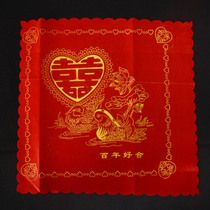 Bride red handkerchief wedding bride accessories handkerchief cloth small hand towel silk cloth newcomer Xipa square towel wedding supplies