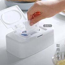 Japanese button storage box portable empty box with cover desktop tissue box drawer sorting storage box