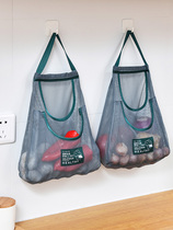 Kitchen storage bag fruit and vegetable garlic net pocket double onion ginger storage bag multifunctional portable hanging bag