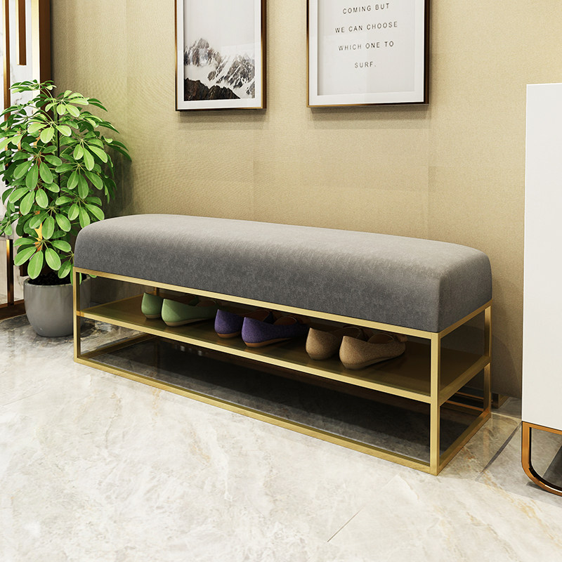 Changing shoe stool Nordic clothing store household entry bed end sofa stool rectangular shoe store long strip shoe storage stool