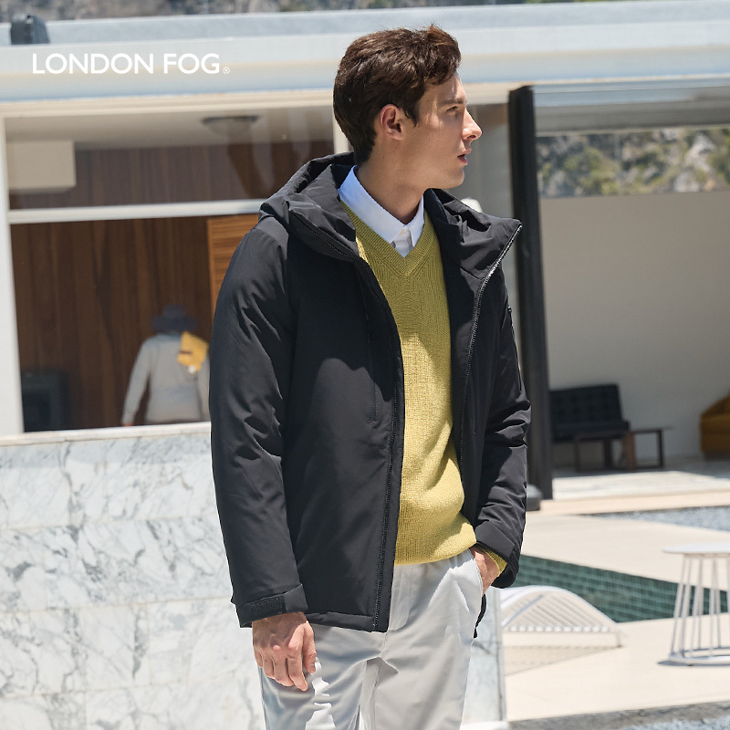 London Fog Men's Winter Hooded Functional down Jacket Autumn/Winter Fashion Coat Authentic Lw25Wj850M