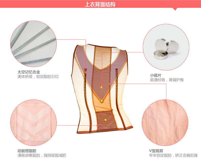 Tingmei đích thực đặc biệt cung cấp siêu mỏng cherry chùm bụng corset chia body bra set quần áo giảm béo TM1060