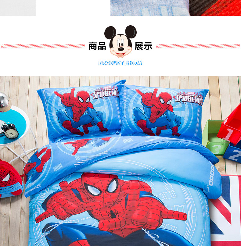 Cậu bé Disney bốn mảnh Cotton Boy Spider-Man Chăn bông Cotton trải giường Bộ đồ giường Bộ ba mảnh - Bộ đồ giường bốn mảnh chăn ga cưới