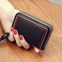 2021 New European and American leather wallet women card bag simple organ multi card card card holder cowhide card bag coin wallet