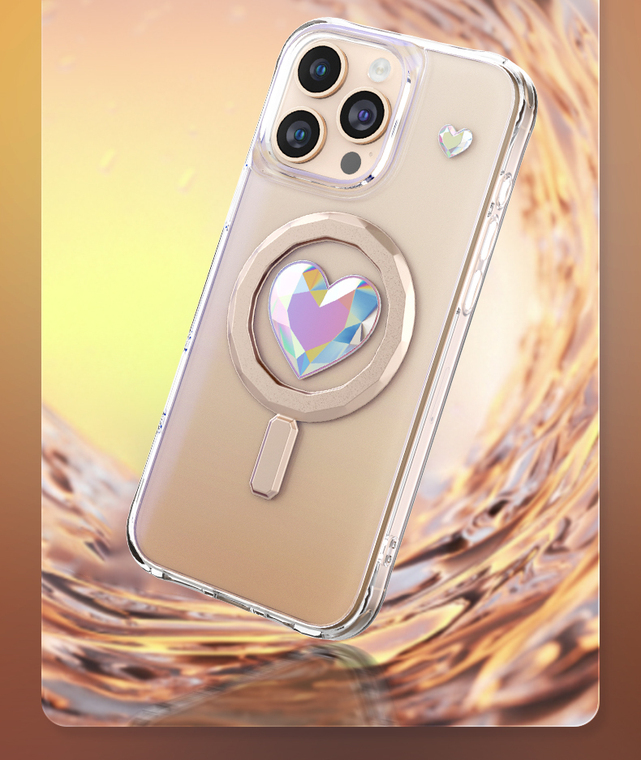 Kingxbar Blue Crystal Heart Translucent iPhone Case