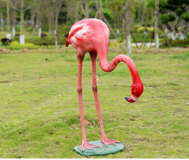 Mô phỏng flamingo đồ trang trí ngoài trời vườn cảnh trang trí kính thép điêu khắc đạo cụ đám cưới trung tâm làm đẹp Chen đồ đạc - Trang trí nội thất