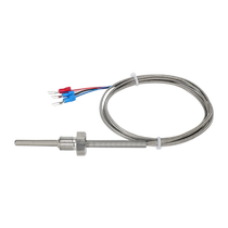 pt100 temperature sensor platinum thermal resistance stainless steel waterproof fixed thread K E type thermocouple temperature probe