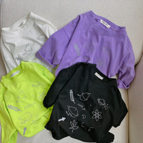 Chen Ma 020 autumn new product boys and girls Korean version of fluorescent base shirt baby pullover children long sleeve T-shirt