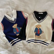 Chen Ma childrens vest 2021 spring new male and female children cartoon bear vest baby Korean sleeveless coat tide