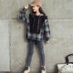 Girls' net red suit, big children's autumn clothes, casual students' winter plus fleece jeans, two-piece set 13