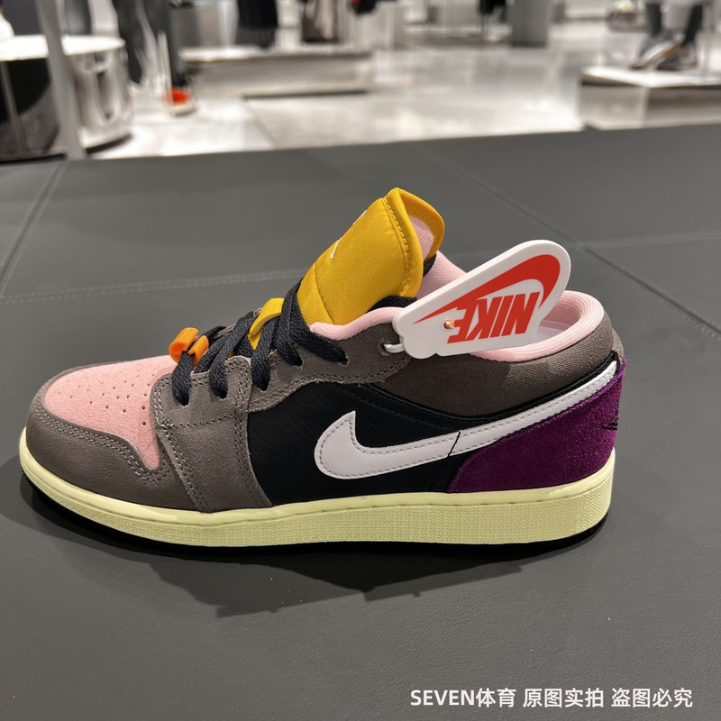 Nike Air Jordan 1 Low Gray Pink Purple Unisex Versatile Sports Basketball Shoes Hq2021-005 Nike Air Jordan 1 Low Gray Pink Purple Unisex Versatile Sports Basketball Shoes Hq2021-005