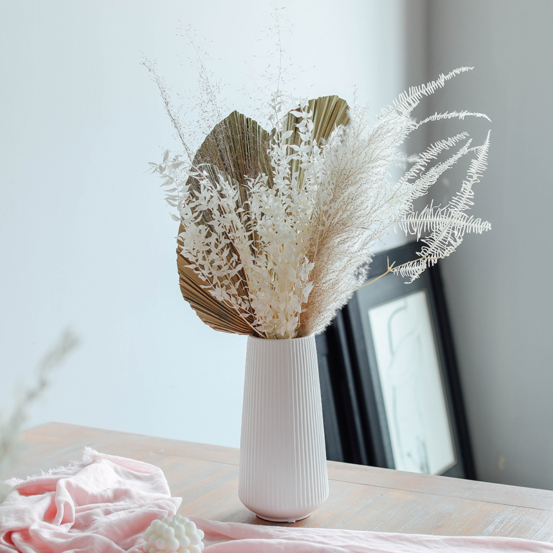 Day Style Busfan Pink Dazione Grass Reed White Dry Flower Suit Light Extravagant Book House Clothing Shop Adornment Designer