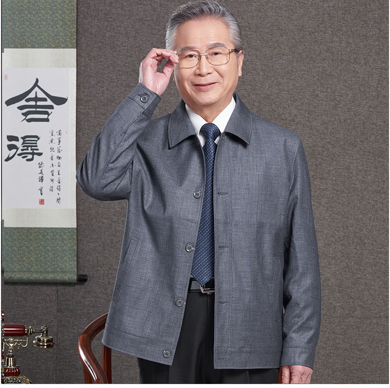 Áo khoác nam cao tuổi 50-60-70 tuổi mùa xuân mỏng phần ông nội quần áo ngoài ông già nam áo khoác trung niên nam - Áo khoác áo khoác bomber