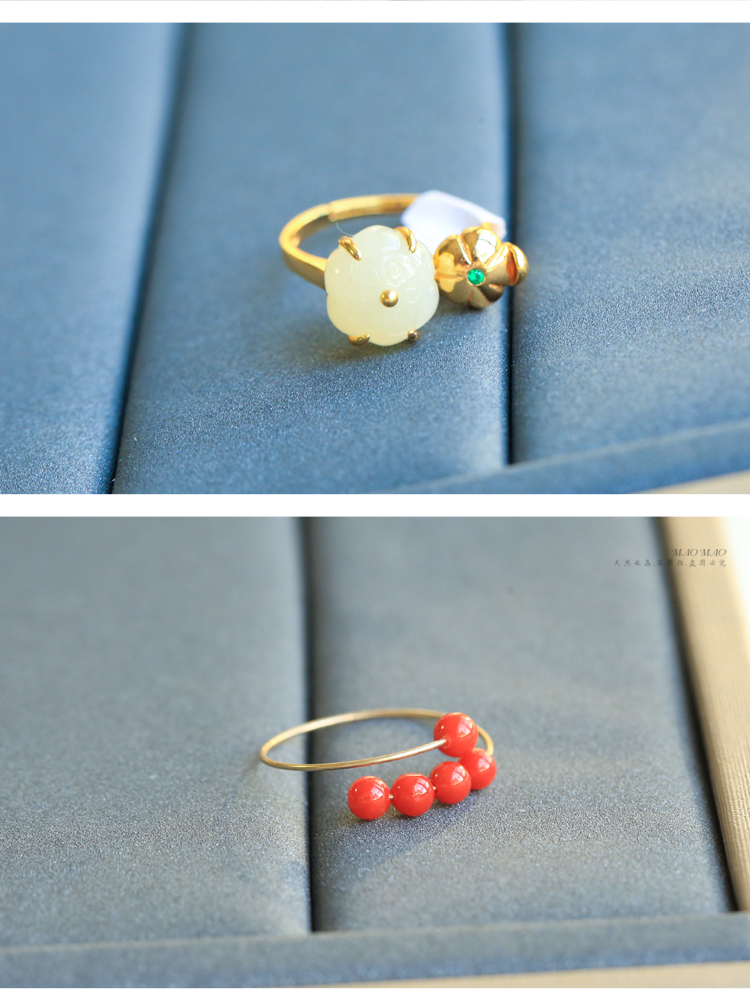 Bạc tự nhiên nhiều loại nhẫn màu xanh ngọc lam ánh trăng dâu tây pha lê jasper tourmaline ruby ​​nam đỏ rõ ràng mới mẫu nhẫn nữ đẹp