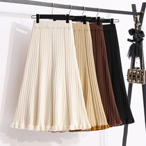Winter skirt women thickened and thin and fat mm ladies high waist fat sister thick autumn spring and autumn elastic